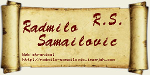 Radmilo Samailović vizit kartica